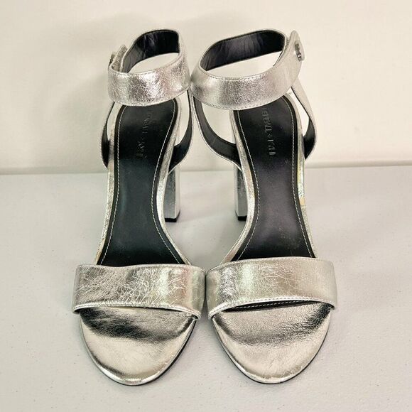 Kendall & Kylie Silver Chrome Silver Block Heel Sandals - Picture 2 of 6